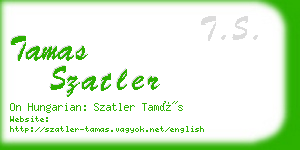 tamas szatler business card